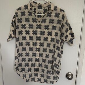 Madewell Black and Cream Patterned Shirt
